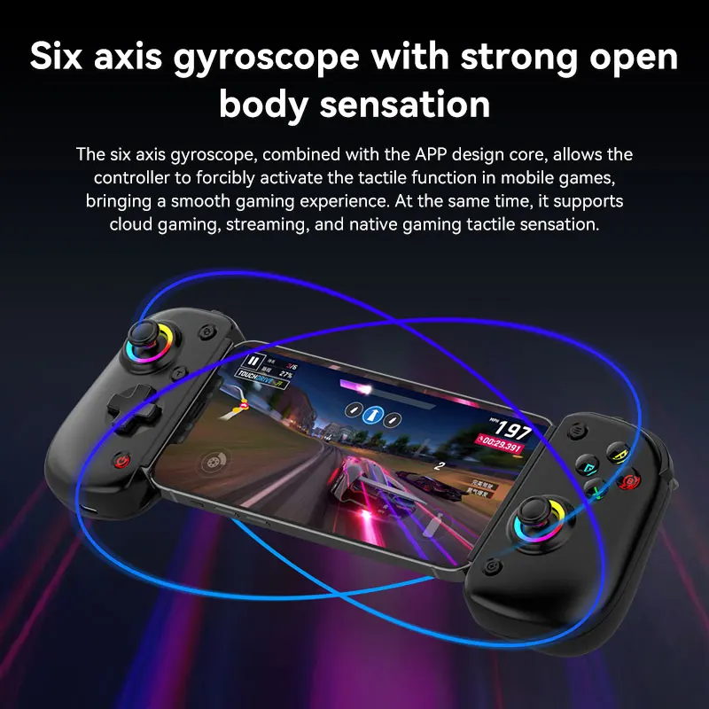 BSP D8 PRO RGB وحدة تحكم بالكمبيوتر اللوحي مقبض لاسلكي للتبديل لعبة BT-متوافق مع عصا التحكم المطاطية لـ P3 P4 أندرويد IOS Gamepad