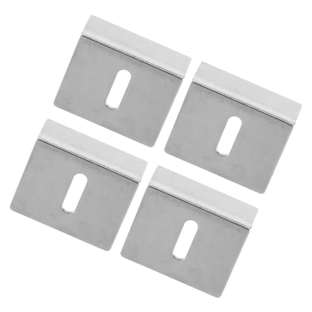 Staffe per supporto per specchio da 4 pezzi Argento Acciaio inossidabile 304 Hardware senza telaio resistente Montaggio a parete Ganci per piastrelle Bagno Soggiorno