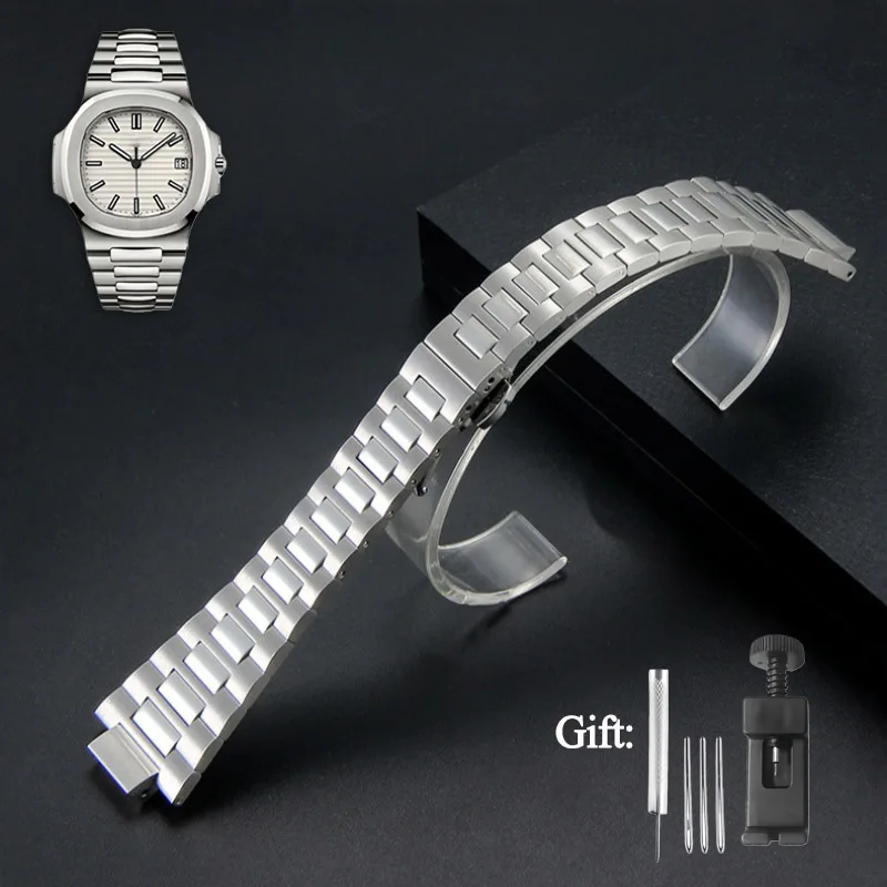 for PATEK PHILIPPE Nautilus 5711/5712/5726/5980 Stainless Steel Watch Strap folding buckle watchband Bracelet Wristband 13x25mm