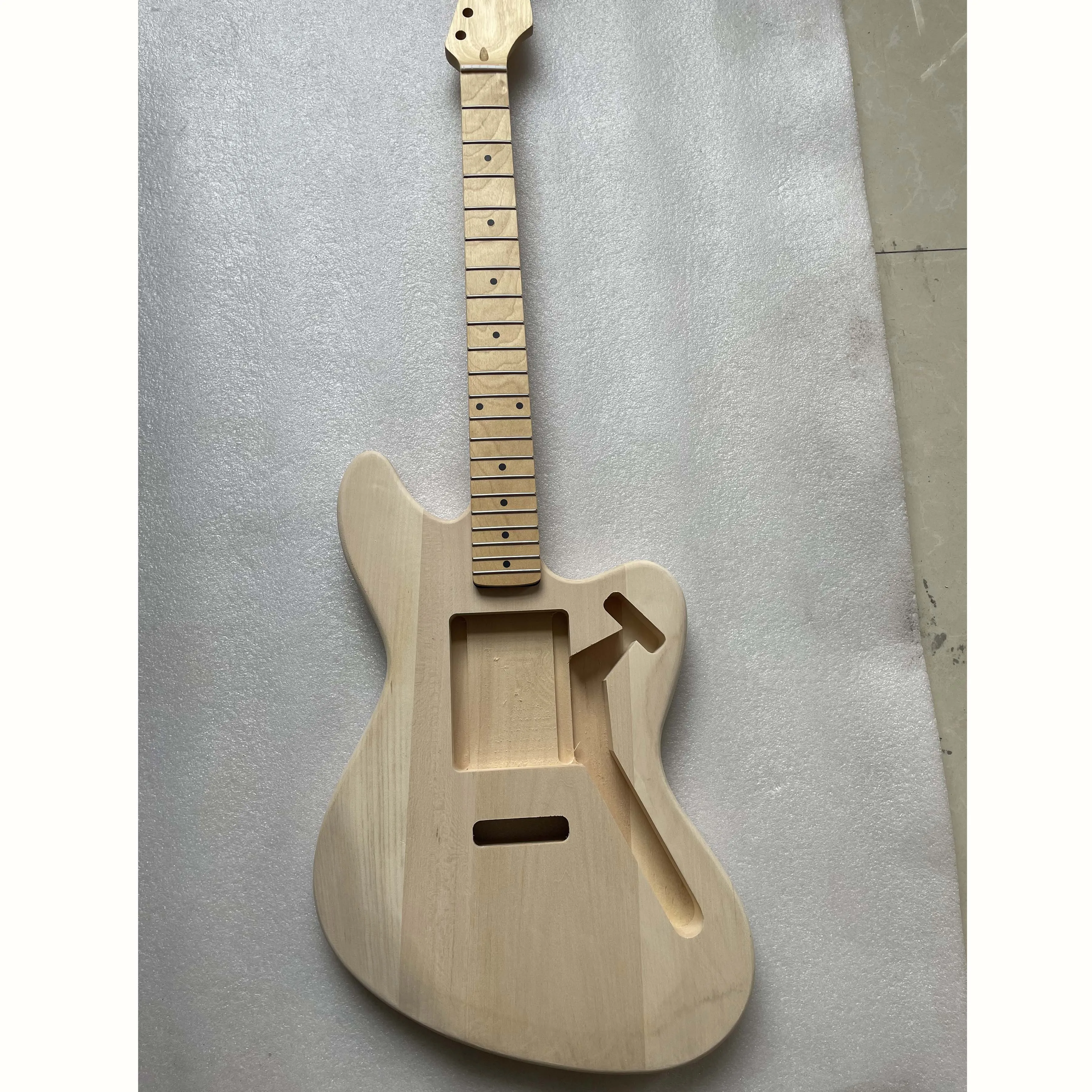 Electric Guitar Kit Assembly Set, 6 Strings, DIY, Unfinished, JM Wooden Body and Neck, 24 Inch, 21 Frets