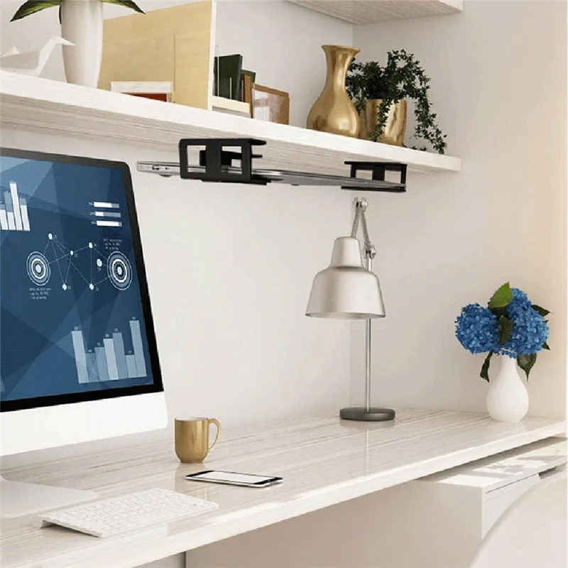 Qy-테이블 아래 노트북 홀더 노트북 스토리지 브래킷 스탠드 마운트 데스크탑 주최자 홈 오피스 스토리지 홀더