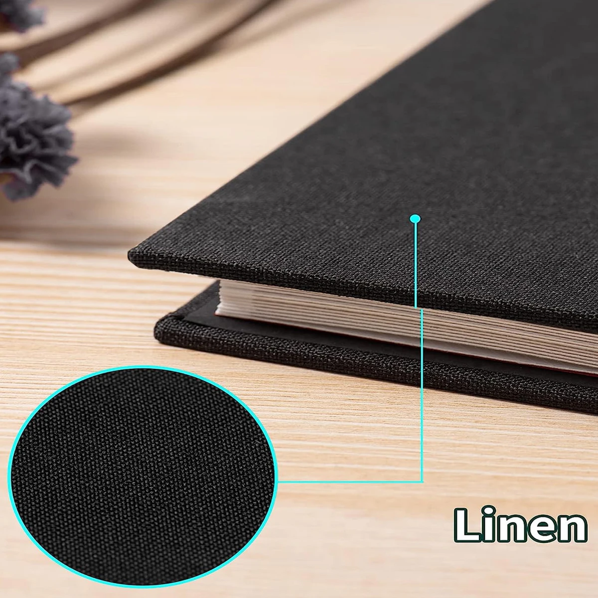 1 photo album self-adhesive scrapbook suitable for 2x3 4x6 photo album DIY linen cover album 15 pages 30 blank pages suitable