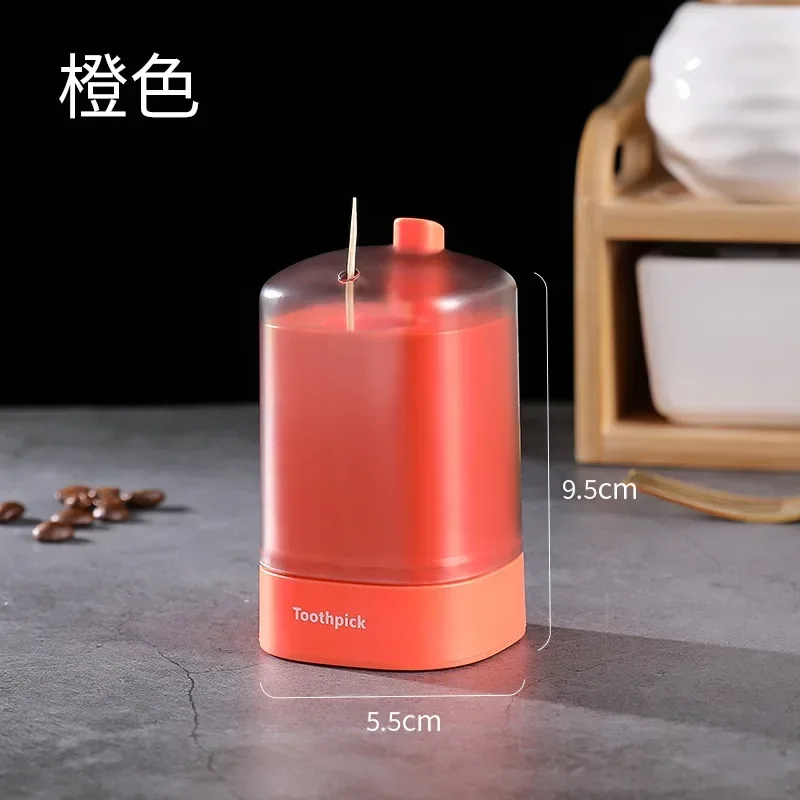 Household Portable Toothpick Box Dispenser Push Automatic Eject Toothpick Jar Holder Toothpick Swab Dispenser Gadget