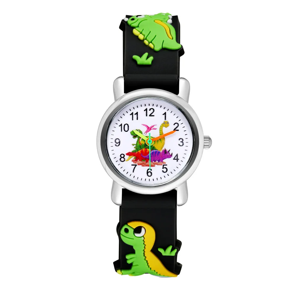 Cartoon Dinosaurs Children Watch For Boys 3D  Animals Patterns silicone Wristwatch For Student Kids