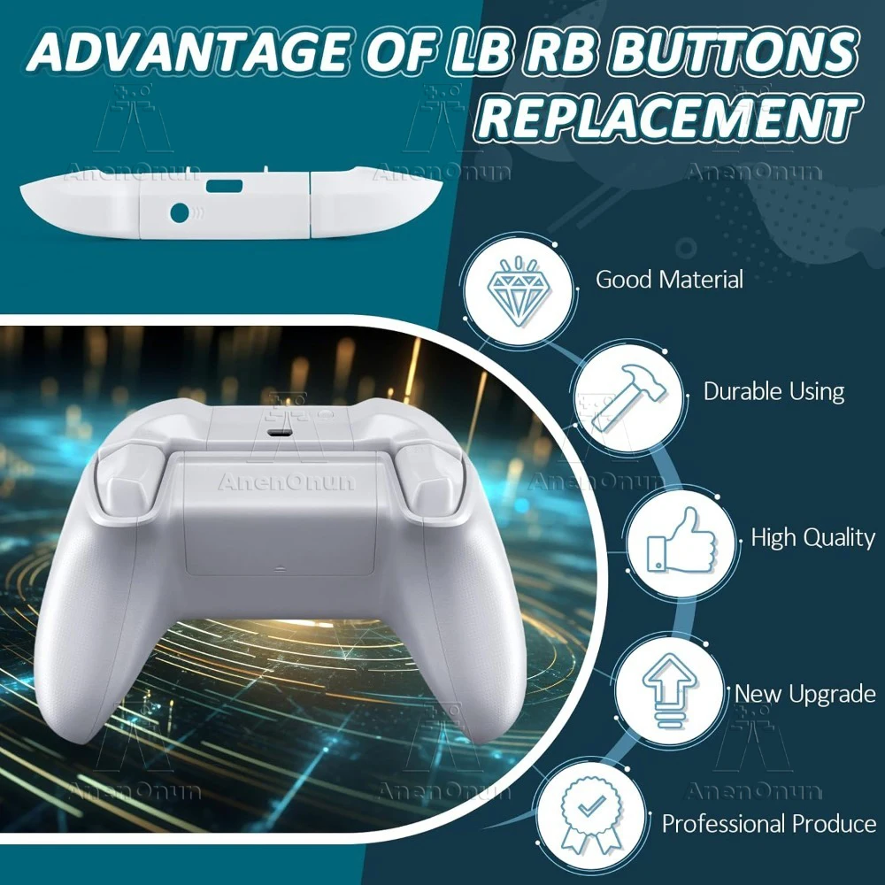 Pulsante paraurti LB RB per Xbox Series X | S Parti di riparazione di ricambio Controller Spalla Trigger Staffa centrale superiore Kit di riparazione rotto