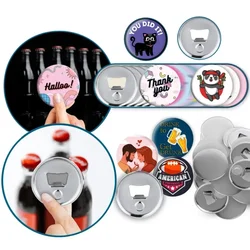 100PCS 58mm Metal Button Parts Supplies Bottle-Opener for Button Maker Machine Round Pin Maker Materials Fridge Magnet
