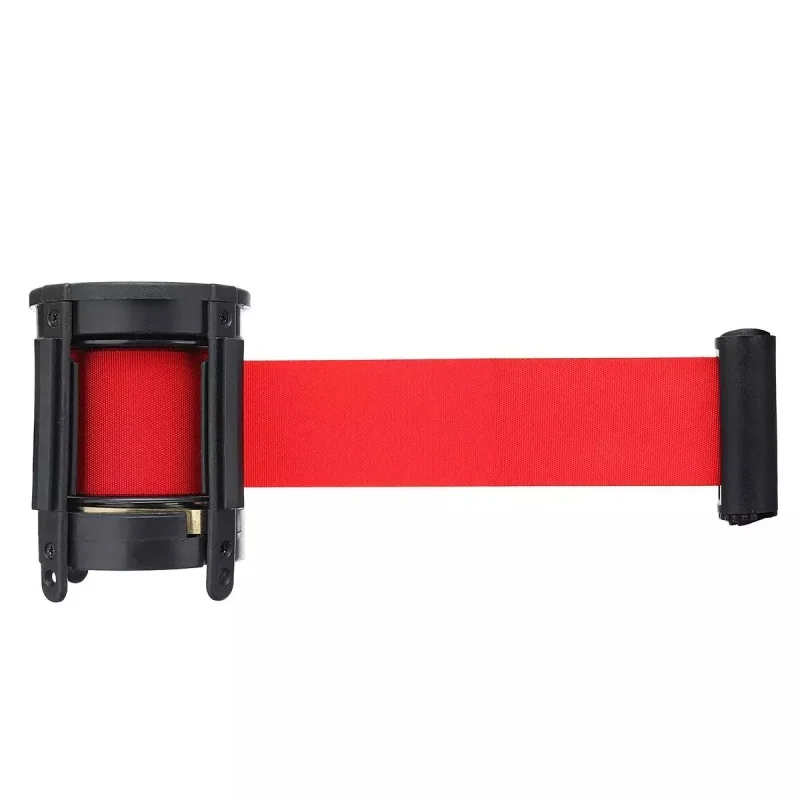 Ruban de Protection Rétractable en Acier Inoxydable, Ceinture Rouge pour dehors en Plein Air, Montage Mural, 5m