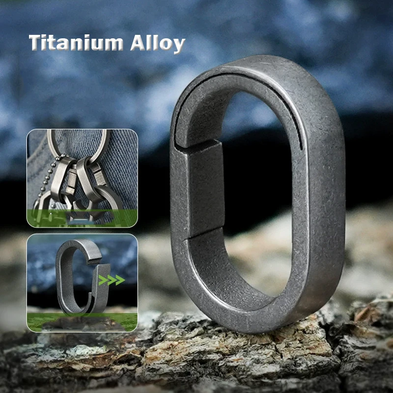 4 Styles TC4 Titanium Alloy Keychain Buckle Key Ring Ater Droplet Buckle Car Accessor Waist Hanging Fixing Ring EDC Outdoor Tool