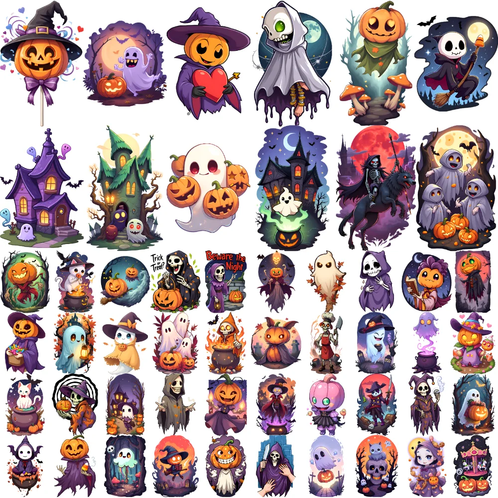 

63pcs Temporary Tattoo Witch Waterproof Long-lasting Body Stickers Vampire Cat Temporary Tattoo Stickers Zombie For Arms