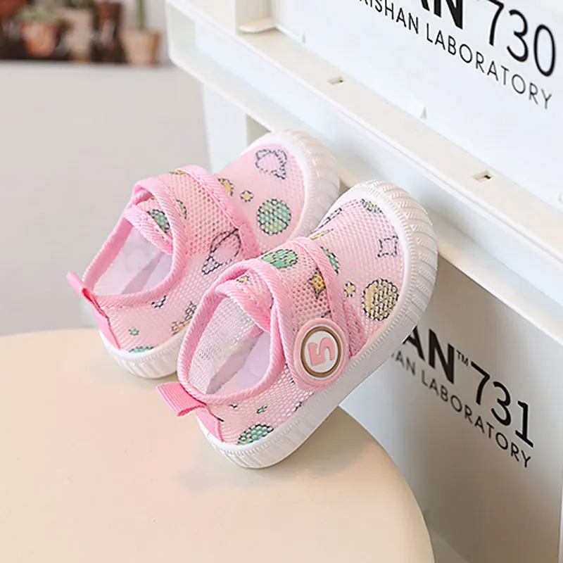 Newborn Baby Boys Girls Tennis Shoes First Walkers Kids Soft Sole Anti Slip Sneakers Mesh Breathable Casual Shoes Baby Sandalias