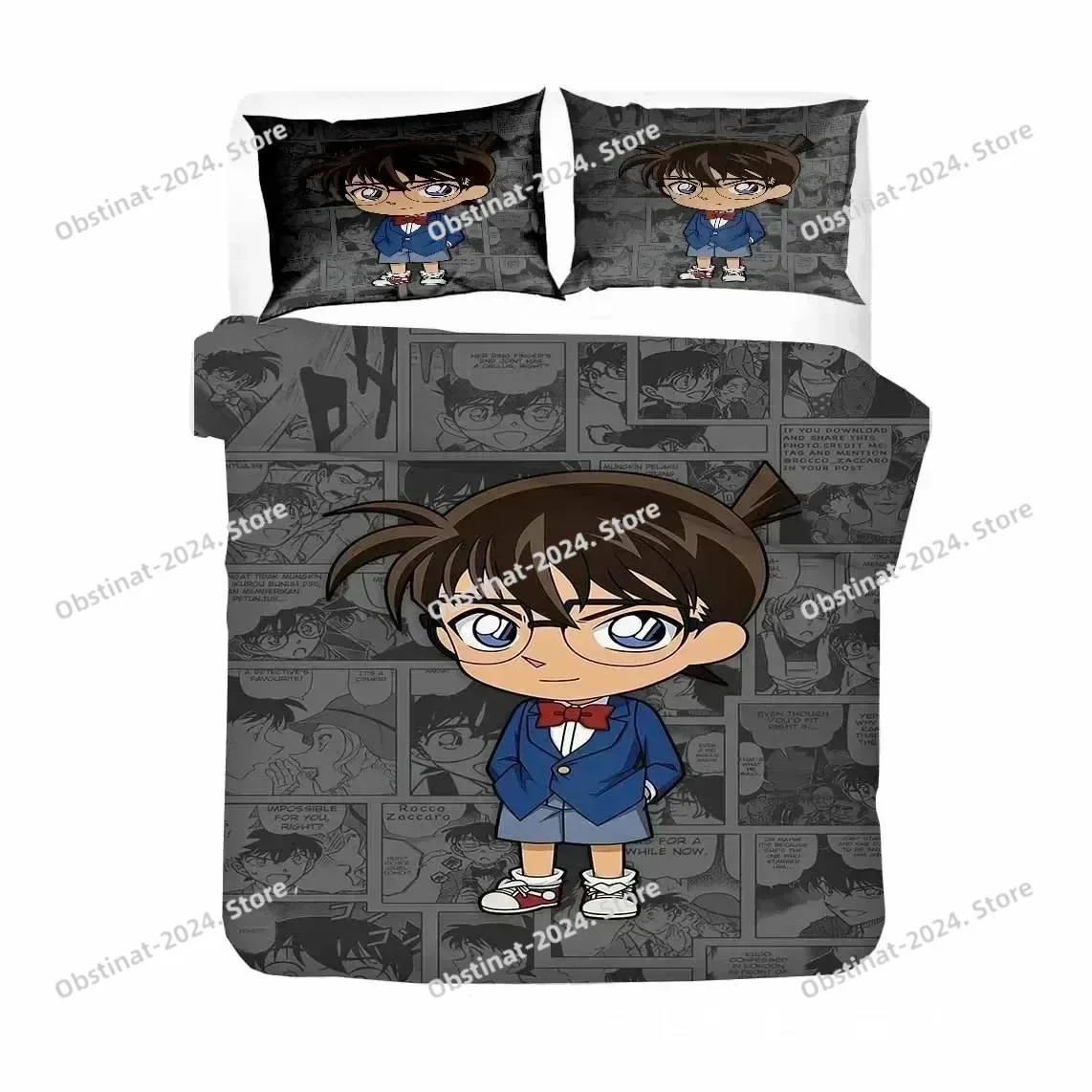 

3D Anime Detective Conan Duvet Cover Shinichi Bedding Set Double Twin Full Queen King For Adult Boys Bedclothes Quilt Cover