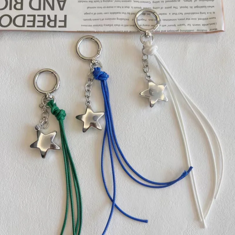 Beautiful Rope Tassel Keychains Waterproof Long PU Rope Tassel O-shaped Clasp Bag Pendant for Woman