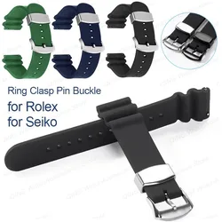 Silicone Watch Strap 20mm 22mm Rubber Watch Band Ring Clasp Pin Buckle Bracelets for Seiko for Water Ghost Soft Sport Wristbelts