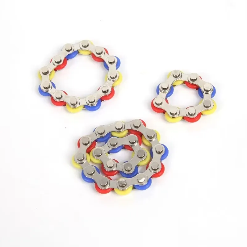 チェーン自転車型指先減圧器 - ローリング感覚フィジェットトイ、自閉症ストレス不安解消フィンガートイ、子供と大人向け