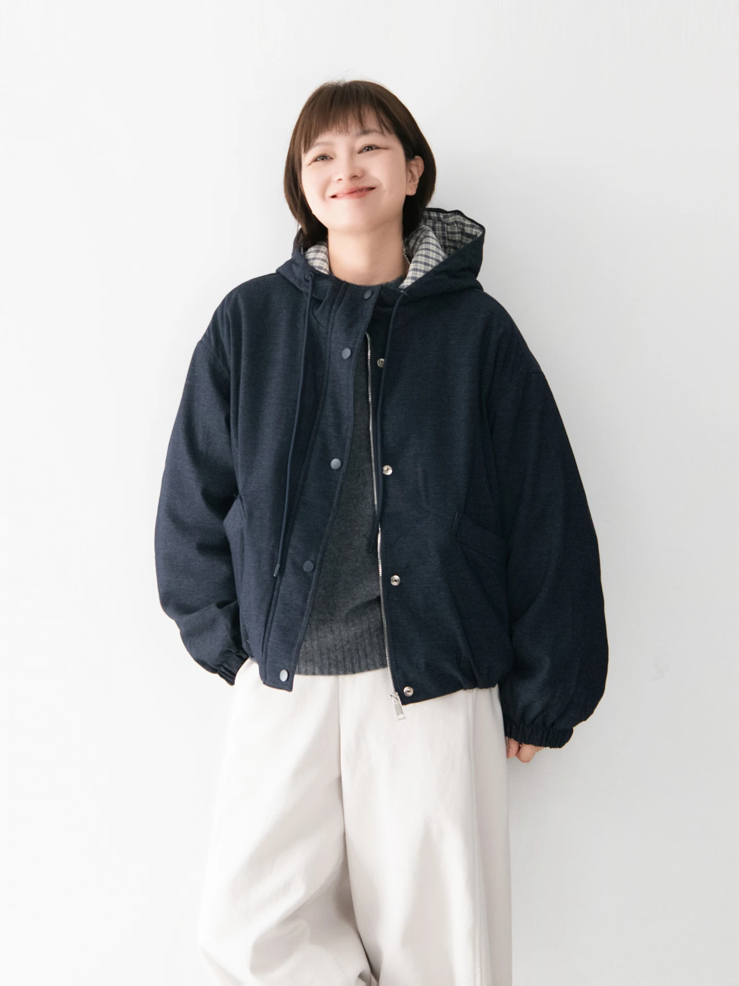 

Женская теплая куртка из чистого хлопка с капюшоном, эластичным низом, универсальная, в стиле ретро, свободного кроя, маленького размера