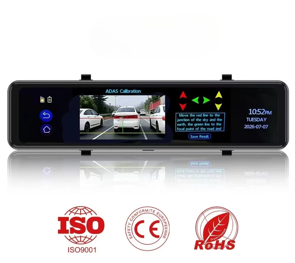 Smart Rearview Mirror With Dashcam Adas System Bsd System Live Streaming 4k With Wifi Connection Loop Recording M11