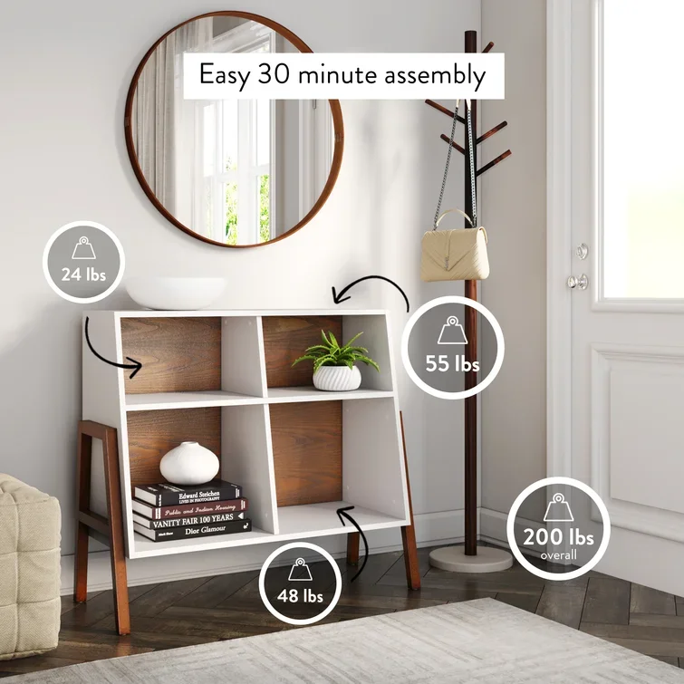 Living Room Furniture Estante Display, design angular atraente, 32 "H X 36" W