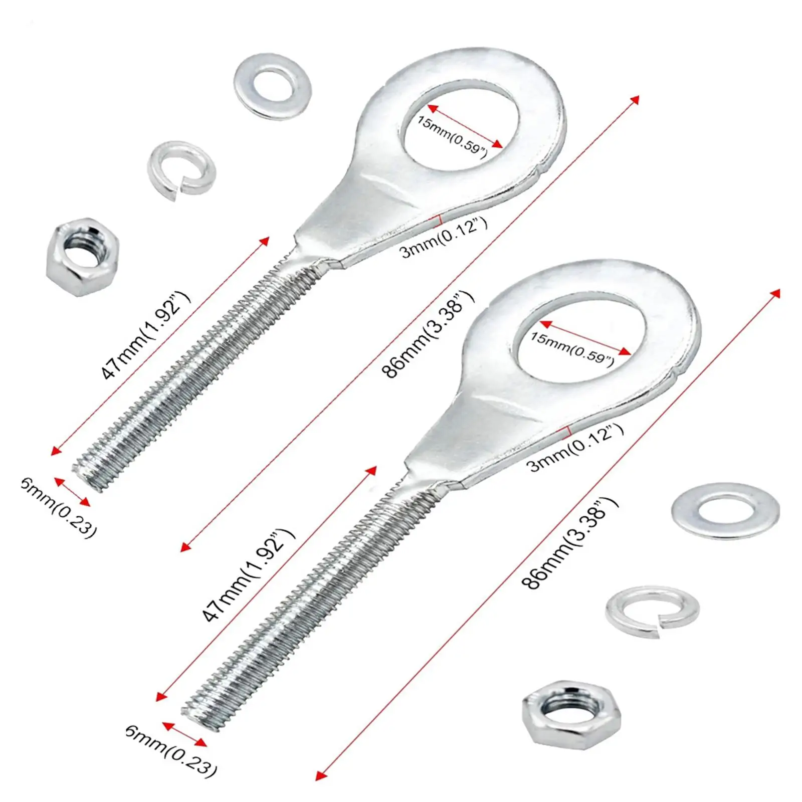 2x Axle Chain Adjuster Replacement Sturdy Accessories Spare Parts with Locking Nuts Iron for Crf50 Z50 Crf50F Crf80 XL70