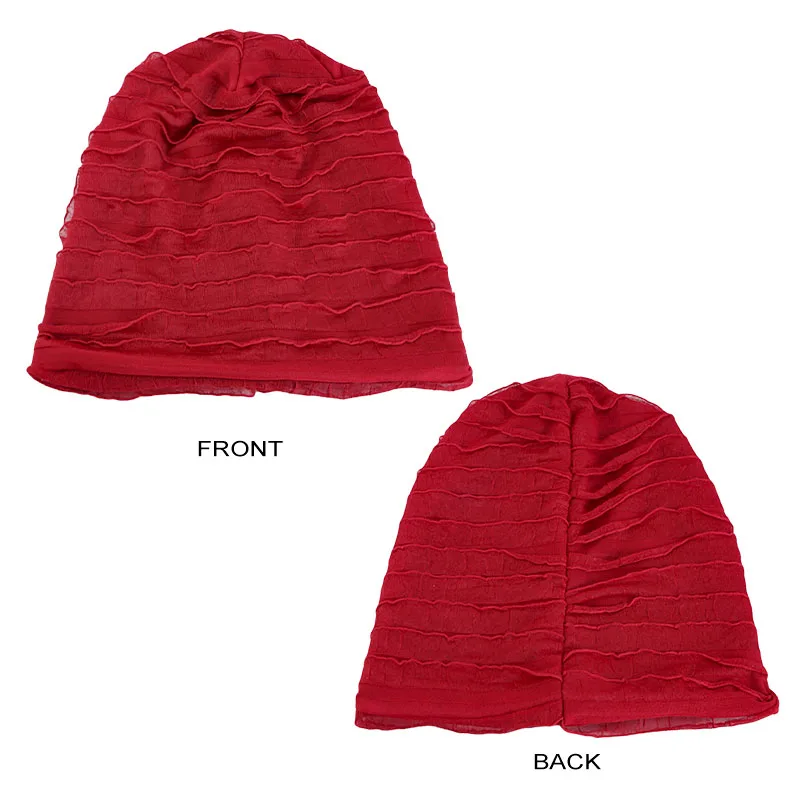 New Solid Color Breathable Beanie Cap Baggy Slouchy Hat Lightweight Elastic Skull Cap Thin Bonnet Cap Breathable Chemo Hats
