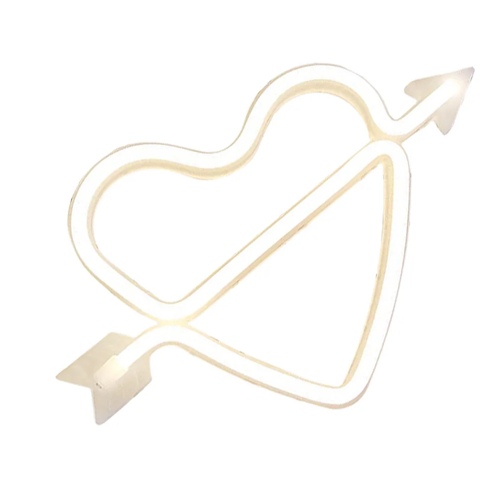 السهم من خلال على شكل قلب ضوء LED مصباح النيون جودة عالية ABS المواد الإبداعية ليلة مصباح غرفة نوم الديكور عديم الرائحة صحي