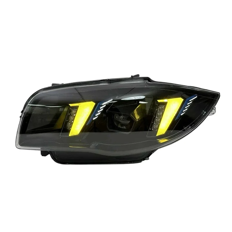 -For Upgraded Fang-Style Dual-Color LED Headlight Assembly for  1 Series E87 2004-2011 LED Lens Daytime Running Light DRL*