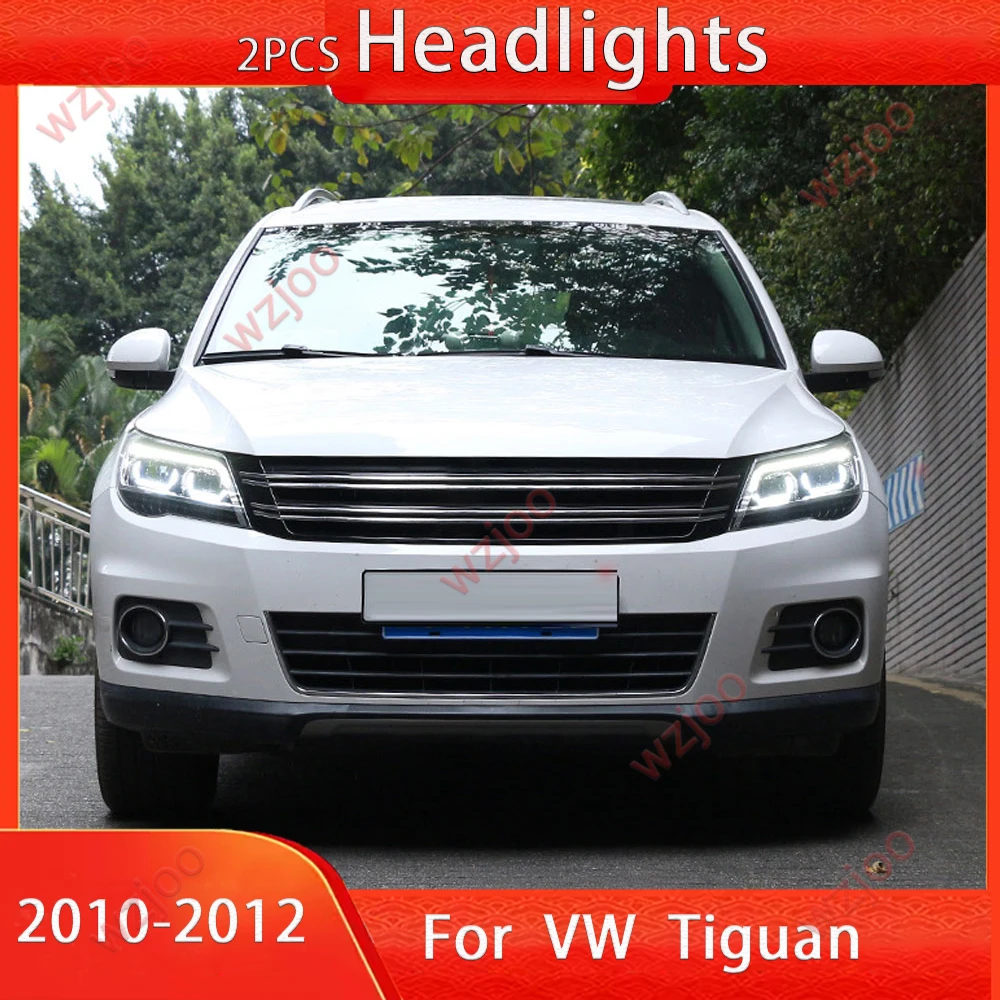 

Автозапчасти фары для VW Tiguan 2010-2012 Passat B8 Стайлинг светодиодные дневные фары двойной проектор DRL автомобильные аксессуары