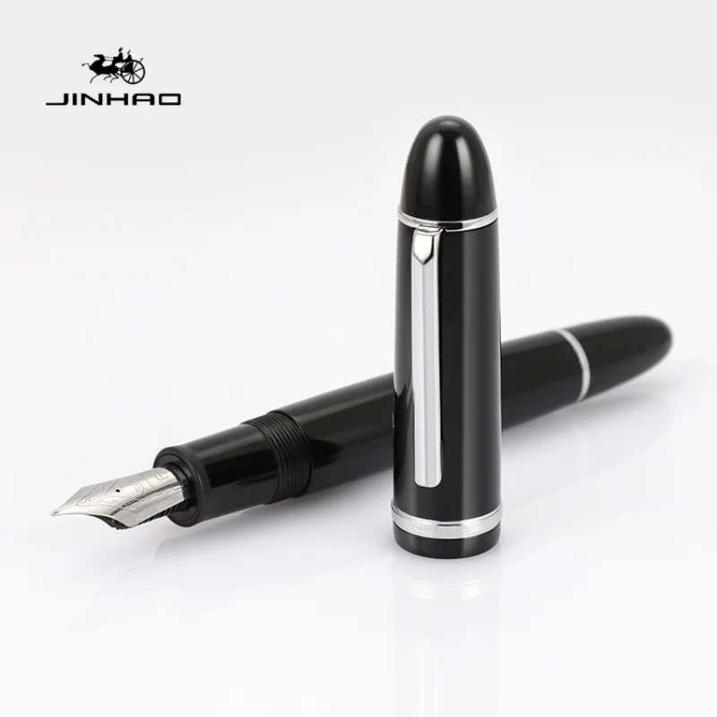 Jinhao X159 pluma estilográfica con Clip dorado, barril acrílico, laca delicada, punta fina para escritura, oficina, escuela, A7107