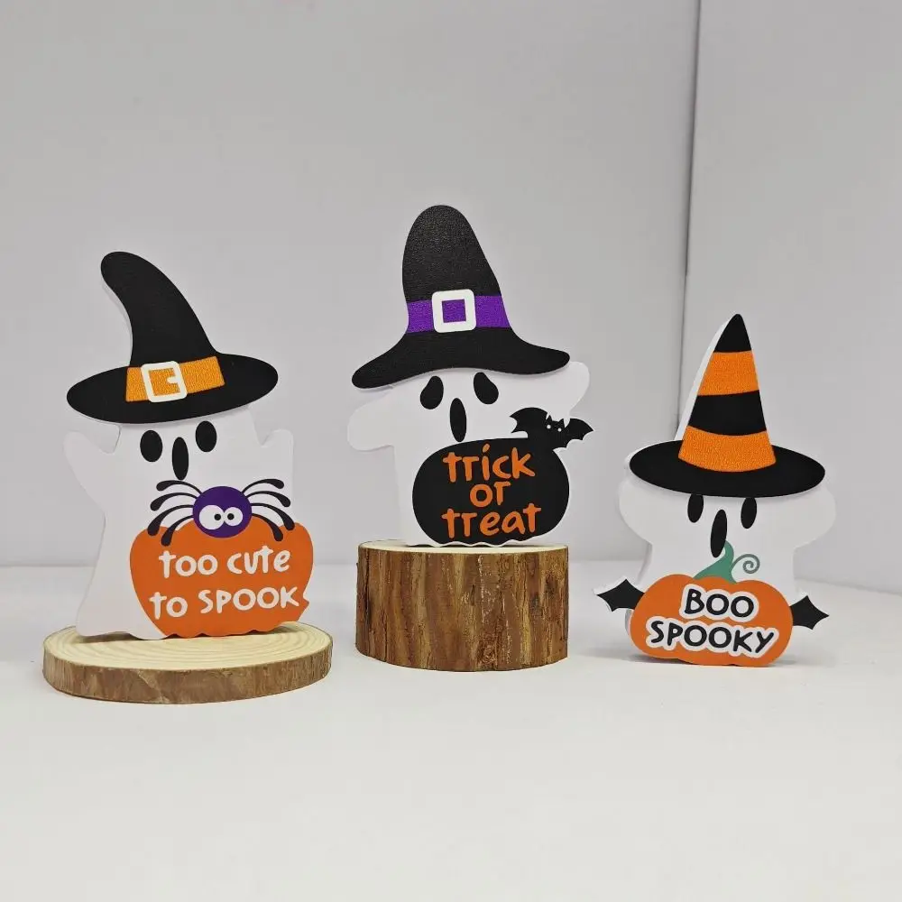 3Pcs/Set Creative Halloween Tiered Tray Decorations Cartoon Funny Cute Ghost Table Ornament Household Crafts