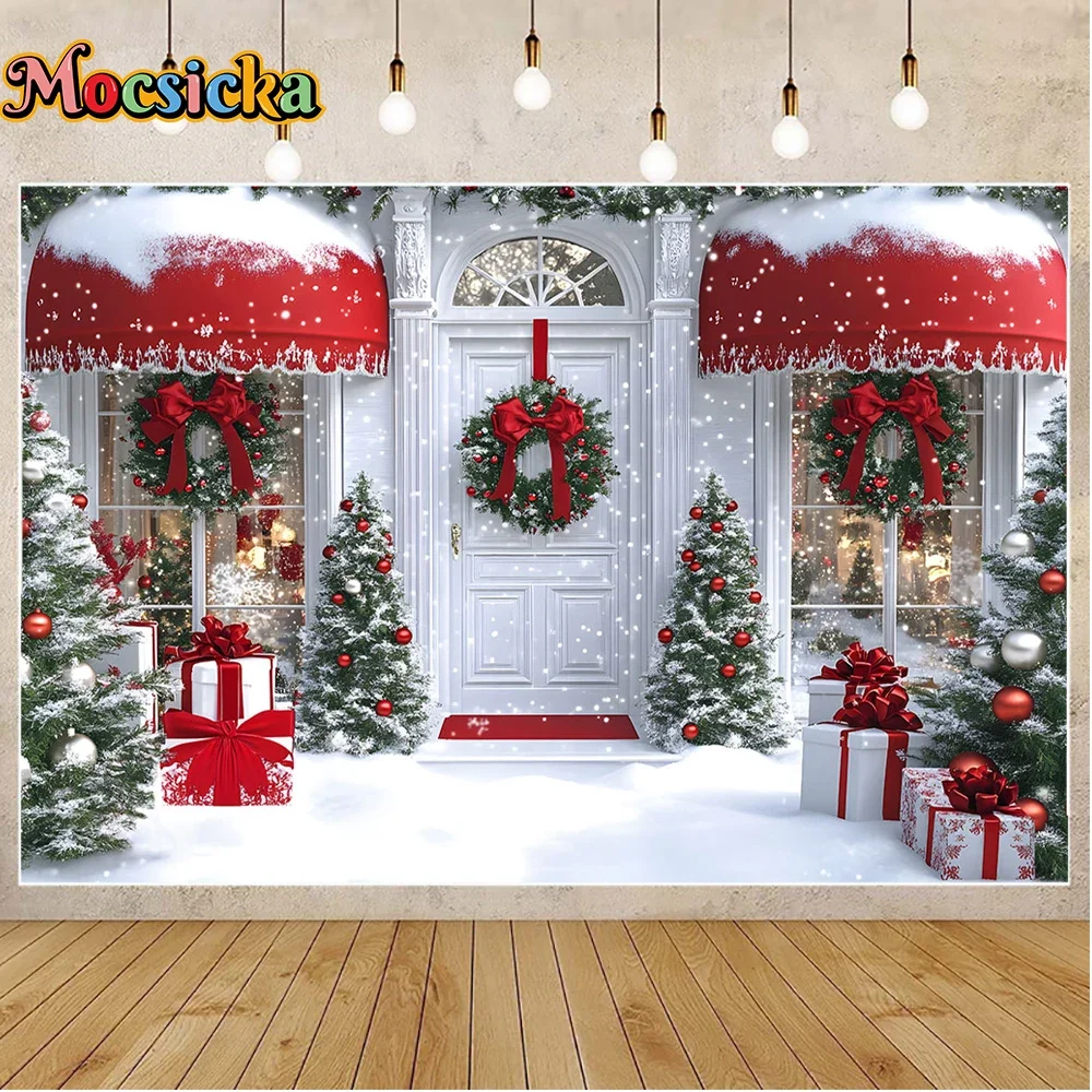 Mocsicka Natale Cervo Sfondo fotografico Inverno Casa calda Sfondo fotografico Studio Sfondo di compleanno nero e oro Puntelli