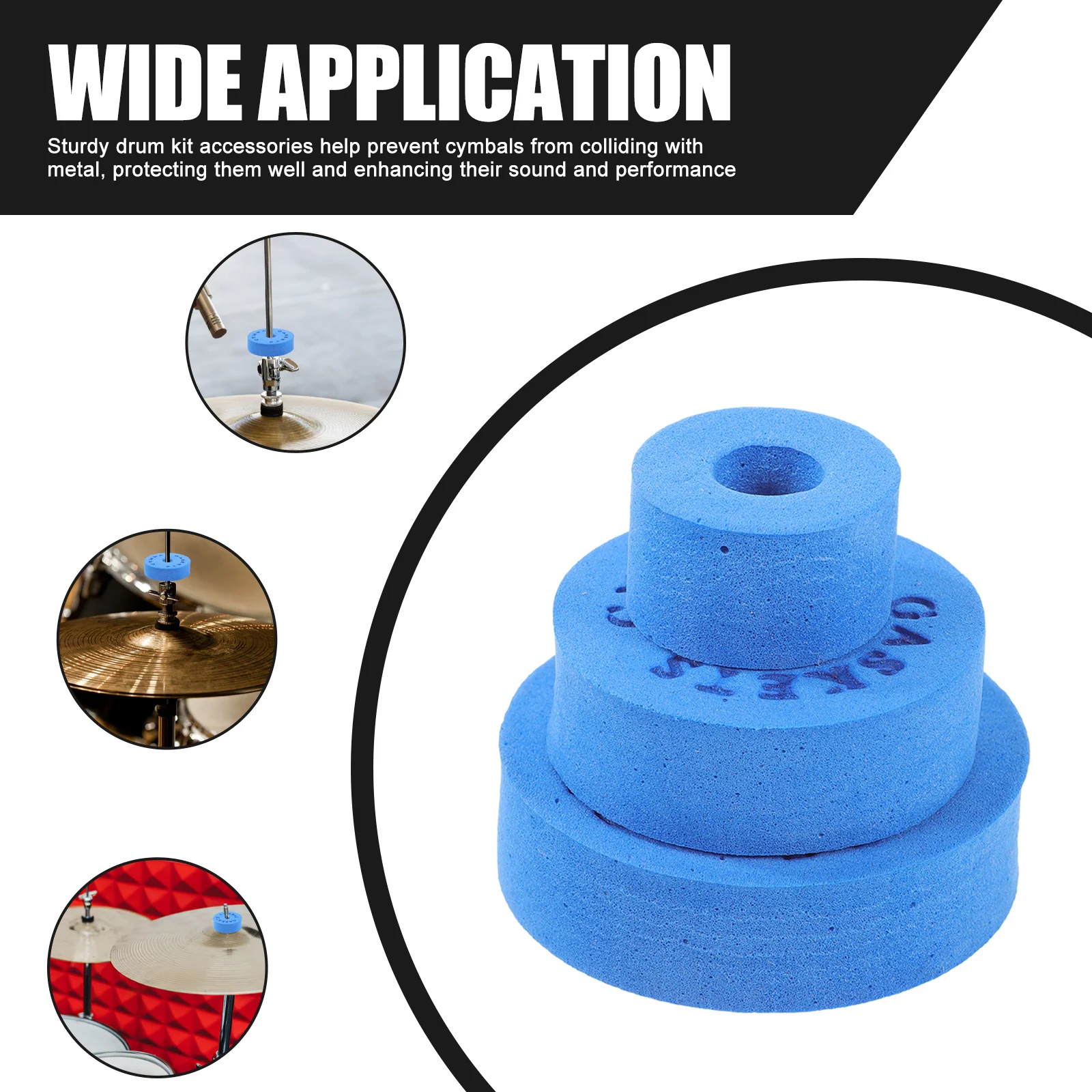 

1Set Drum Accessories Eva Cotton Pad Professional Drum Kit Fitting Cymbal Clutch Tube Nonslip Washer Replacement Set