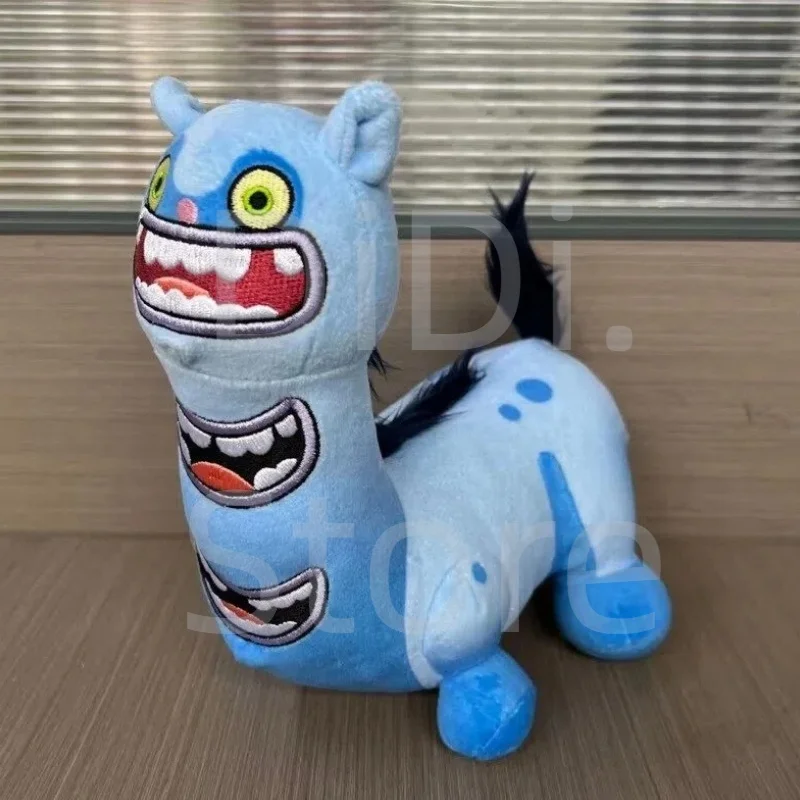 

New Blue Three Mouthed Monster Plush Doll Toy 18-23CM Cartoon Decorative Ornaments Plush For Accompany Comfort Birthday Gift
