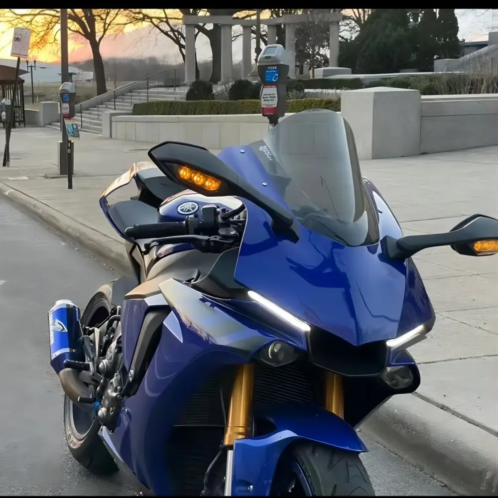 モーターサイクリスト用ミラー,ブラック,モーターサイクル,リアミラー,LEDシグナルライト,ヤマハYZF-R1-2015 2017 YZF-R6 r1 r6