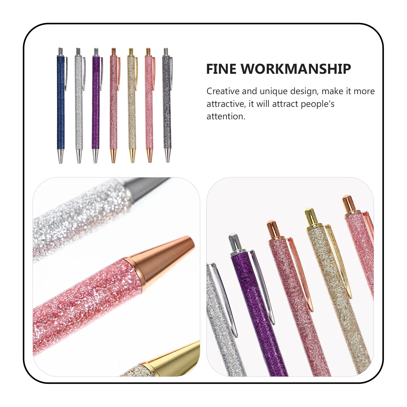 

7pcs Funny Ballpoint Pens Decorative Office Stationery Portable Writing Pens For Students Smooth Multipurpose Plastic