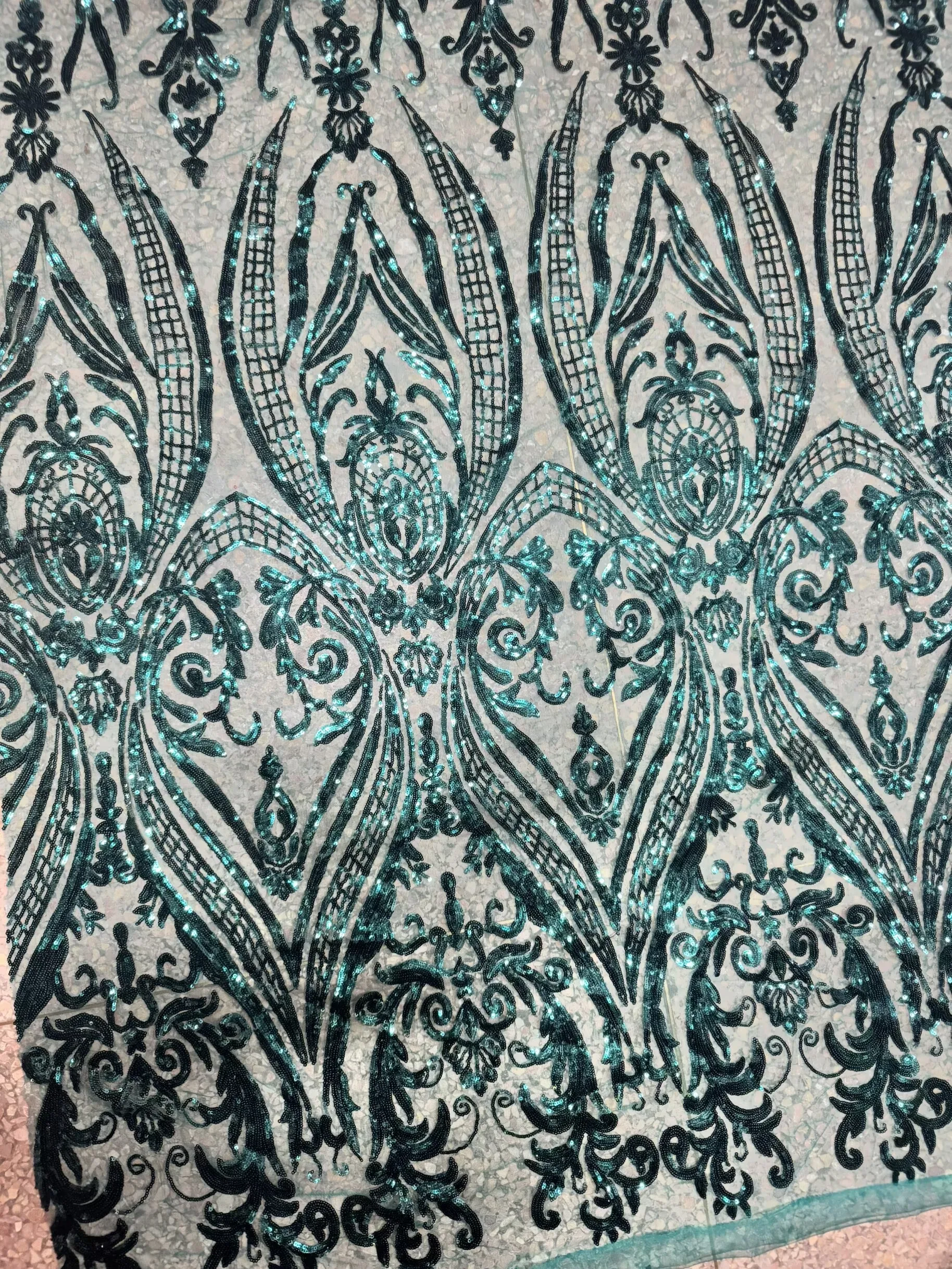 2 New Colors Lace Material Glued Glitter Tissus America For Evening Dress Dry Lace Tela Mesh Sequin Mother Dress Fabric