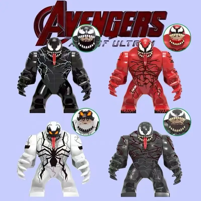 Marvel Superhero Building Blocks, Action Characters, Spider Man, Venom, Hulk, Thanos, Assembled Dolls, Children's Handmade Toys,