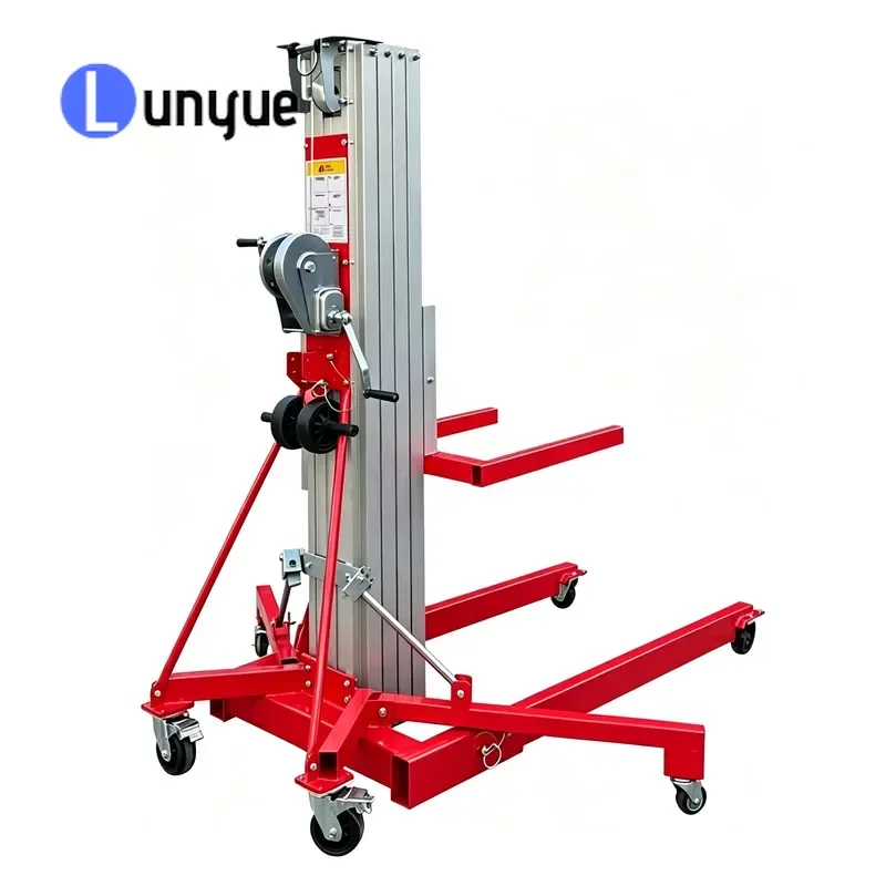Portable Hydraulic Aluminum Alloy Manual Material Handling Elevator Lift for Lifting Cement Building Materials Construction