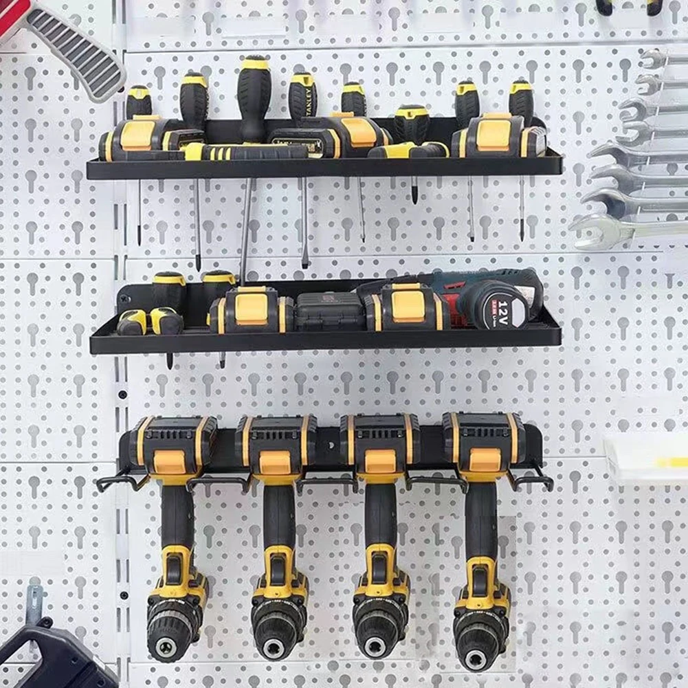 

Настенный органайзер для электроинструментов, экономия места, сверхмощная металлическая полка для инструментов, держатель для электрической дрели для мастерской, верстака