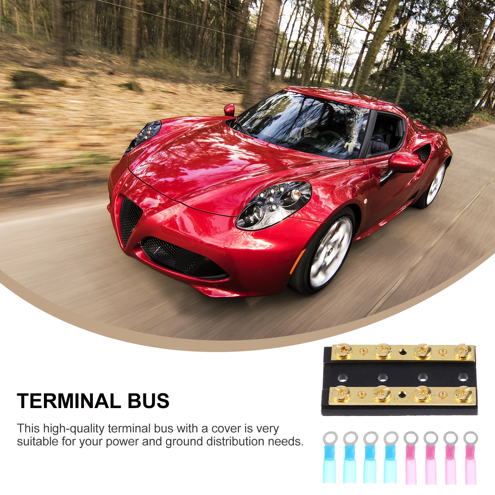 

1 set 4 Positions Dual Row 60A Bus Bar Terminal Junction Block For Automotive Marine Wiring Distribution