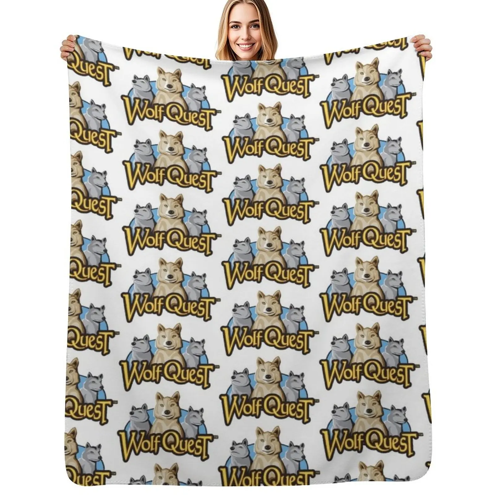 WolfQuest Classic logo Throw Blanket Single Warm halloween christmas gifts Luxury Thicken Blankets For Baby Blankets