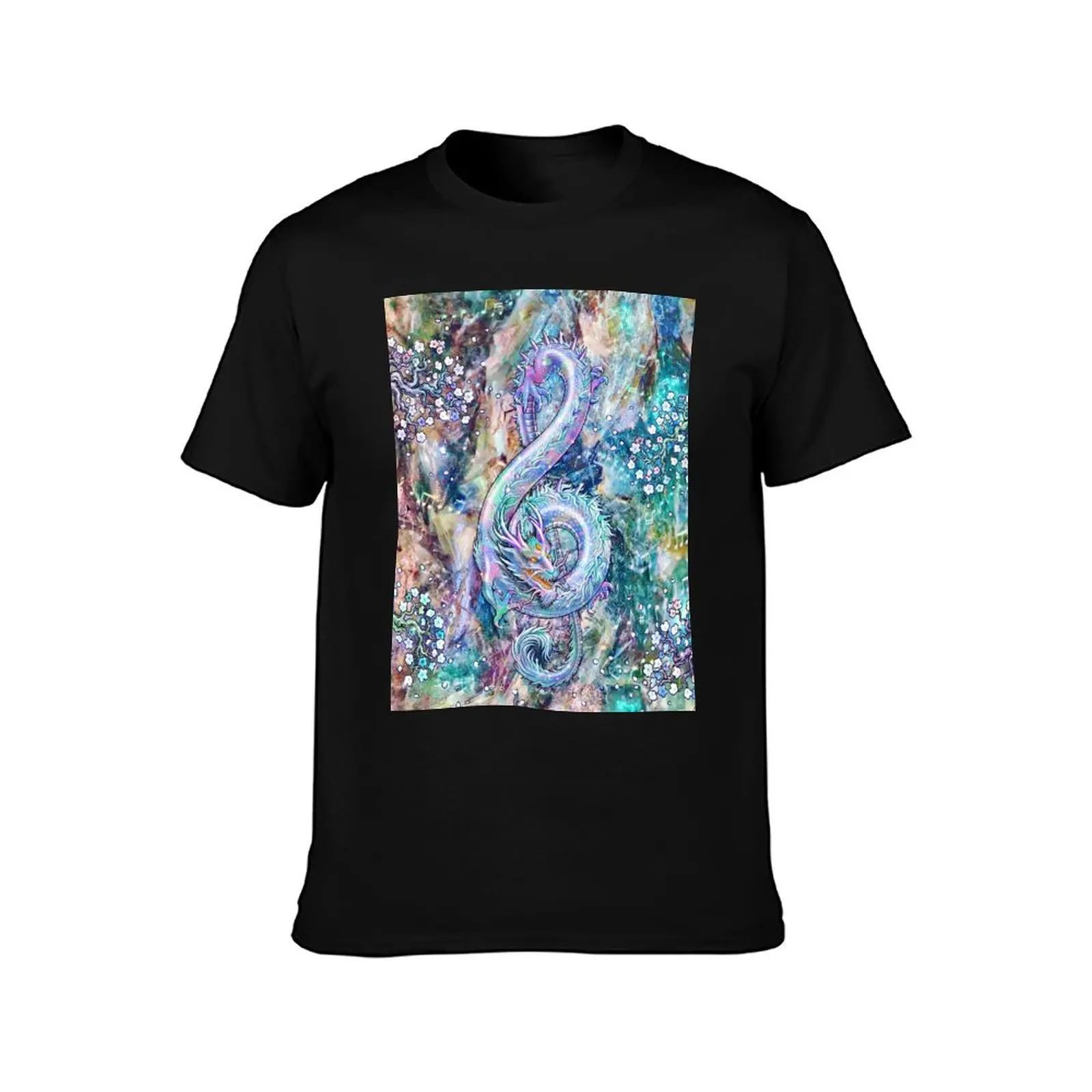 Treble Clef - Music Dragon - Opal T-Shirt Plus Size Everyday Tee Shirt T-Shirt