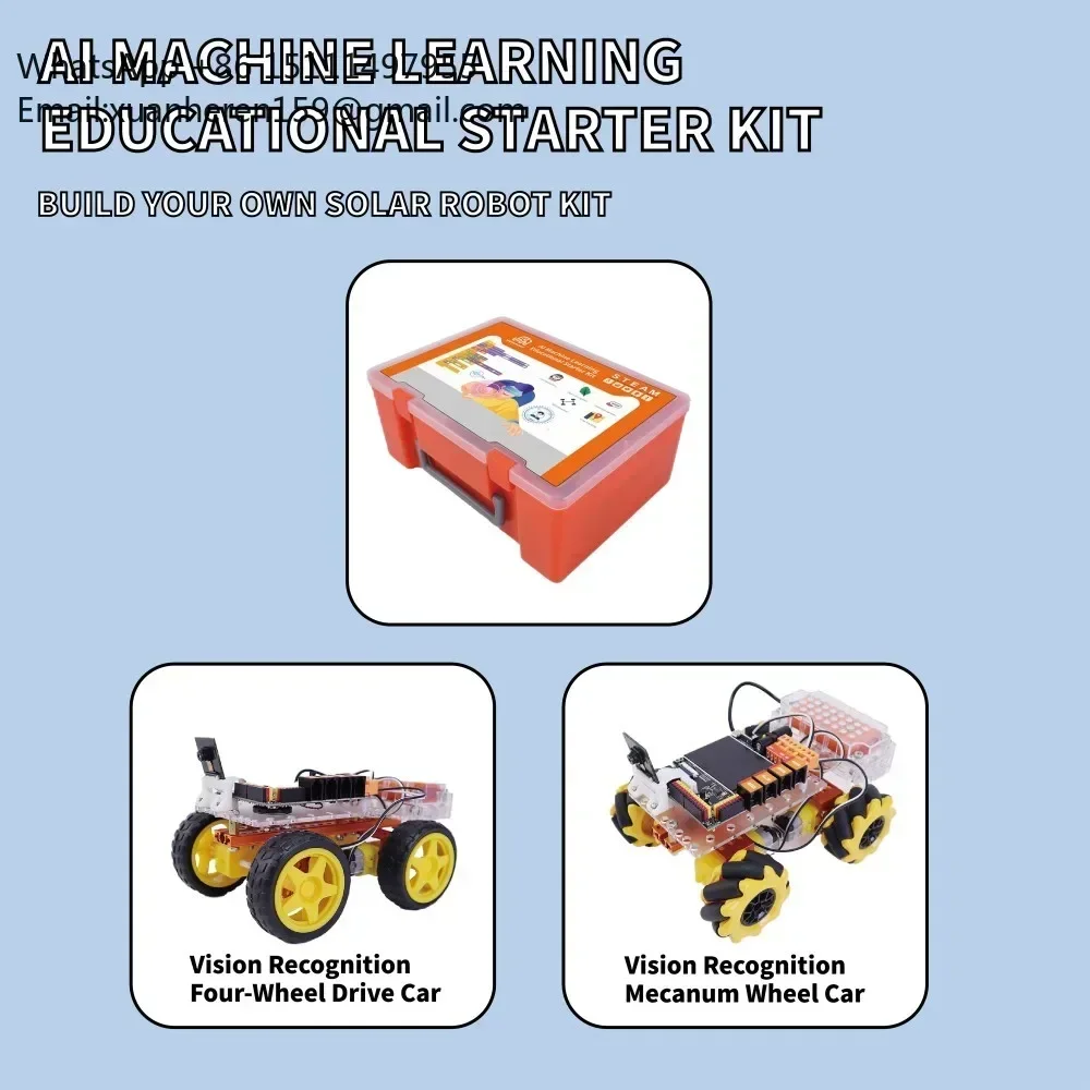 European Stem Project Smart Car Robot Kits Programming Educational Ai Machine Learning Starter Kit With Elf Aiot K210 Mainboard