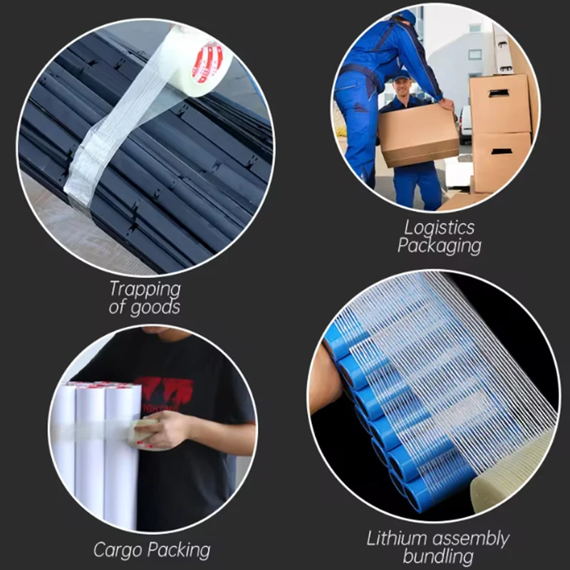 20/50M Striped FiberglassTape Lithium Battery Pack Insulation Wrap Fiberglass Tape Transparent Single Side Adhesive Seal Fixed