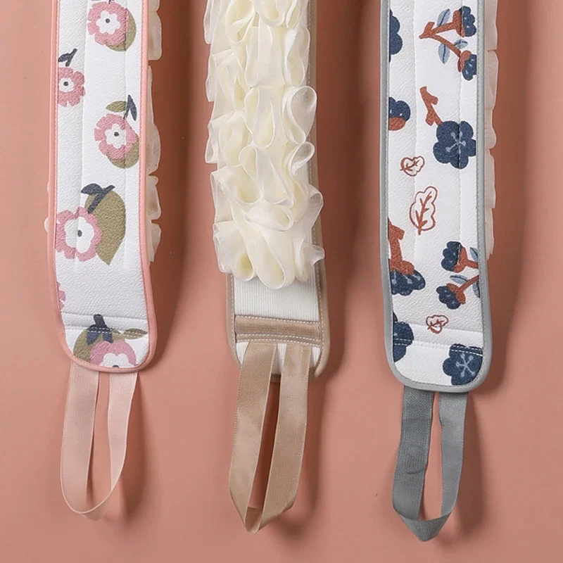 2 In 1 Shower Exfoliating Back Scrubber Bath Belt Towel Deep Mud Clean Korean Body Washcloth Japanese Rear Scrub Pull Strap Tool