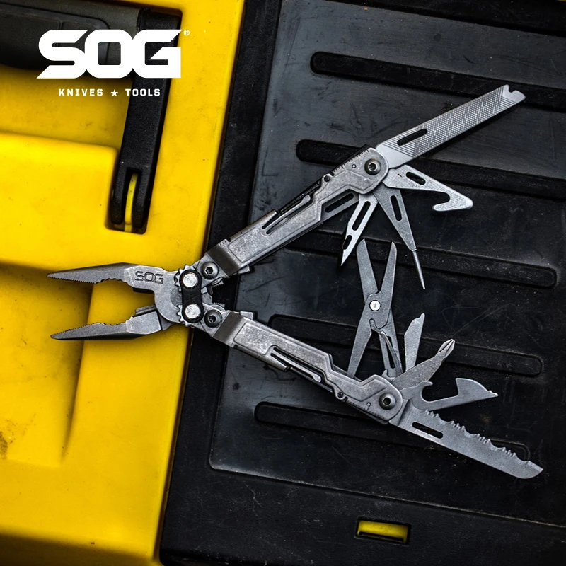 SOG 18 in 1 PowerPint Multi-เครื่องมือคีม MINI EDC ตกปลาพับเครื่องมือ Outdoor Survival Camping อุปกรณ์- PP1001/1002-CP