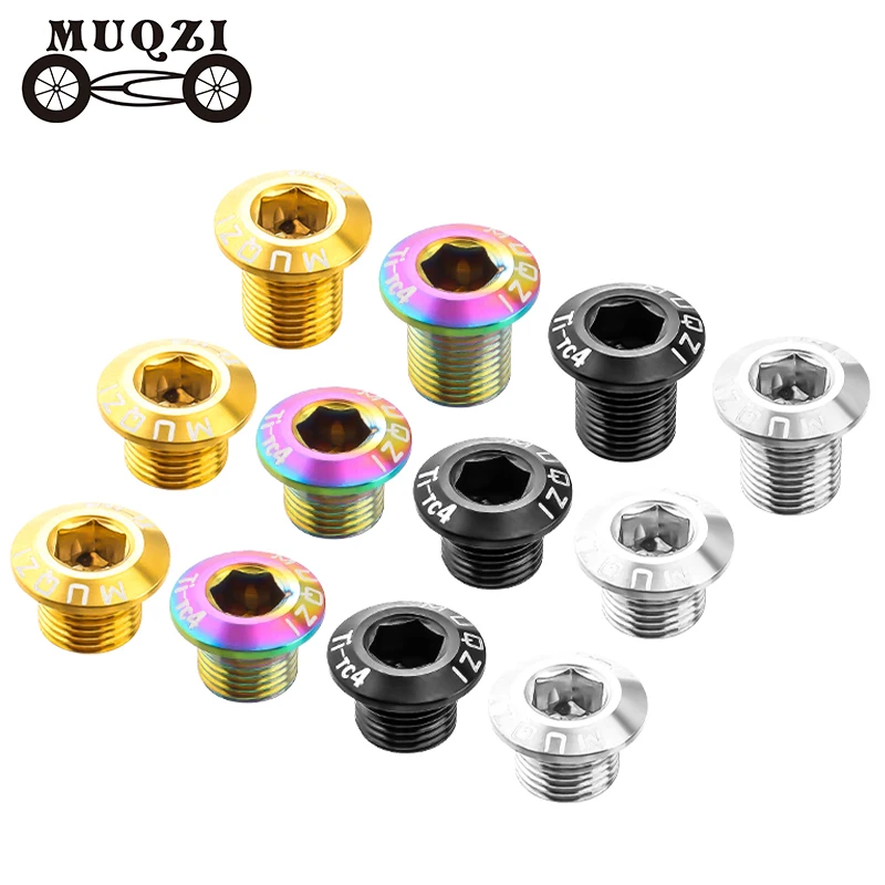 MUQZI 4/5pcs Chainring Bolts Titanium Alloy Chain Ring Screws Bike Crank Bolt