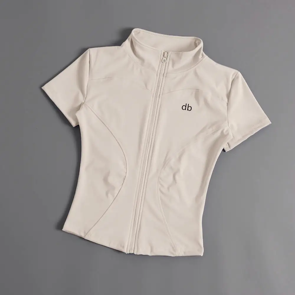 2026 Summer New Style Breathable Quick-Drying Zippered Short Sleeve Suitable for Women for Outdoor Sports, Fitness and Yoga