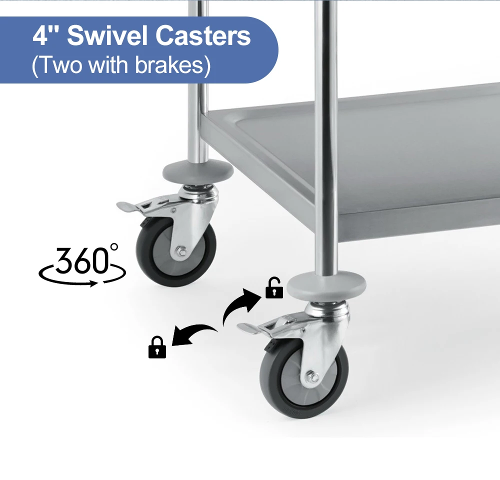 Professional Factory New Arrival Modern Kitchen ServiceTrolley Cheap Price Outdoor Serving Stainless Steel Hotel Carts