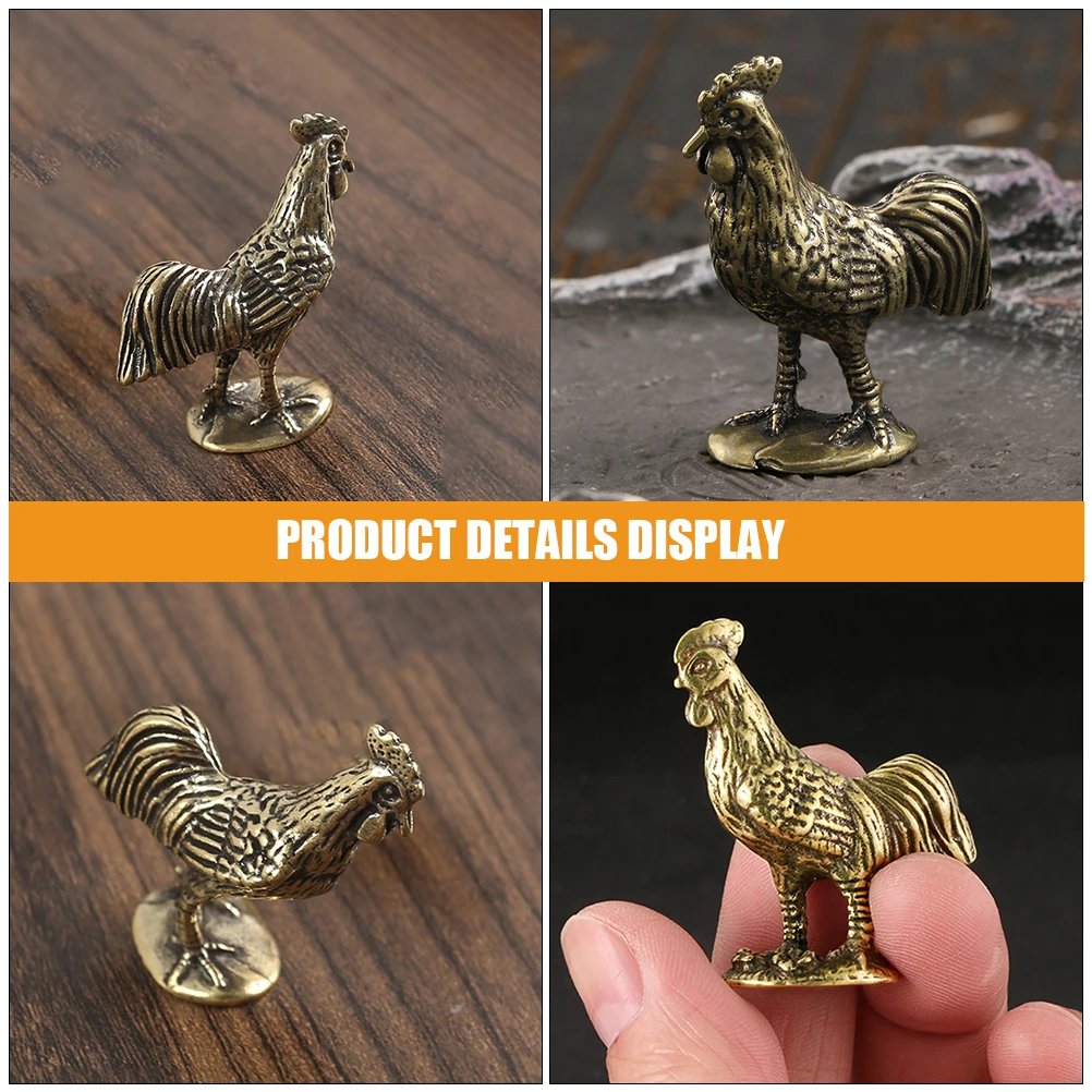 

Rooster Ornament Decorations Chicken Statue Garden Animal Ornaments Brass Office