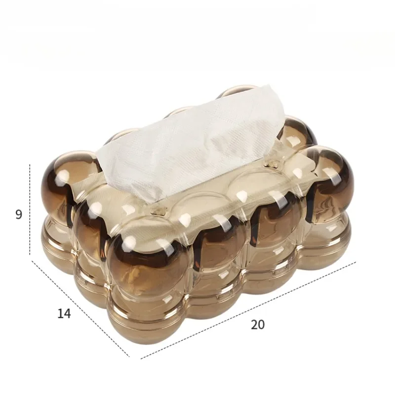 Modern Amber Gold Tissue Box Rectangular Ball Napkin Face Towel Storage Box Living Room Countertop Storage Container Home Decor