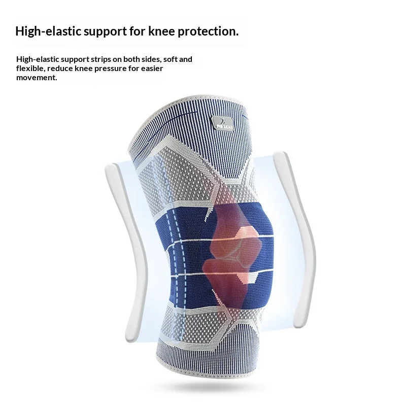 1 шт. мужские наколенники для альпинизма, высокоэластичные амортизирующие наколенники для фитнеса, бега, баскетбола, нескользящие силиконовые спортивные наколенники